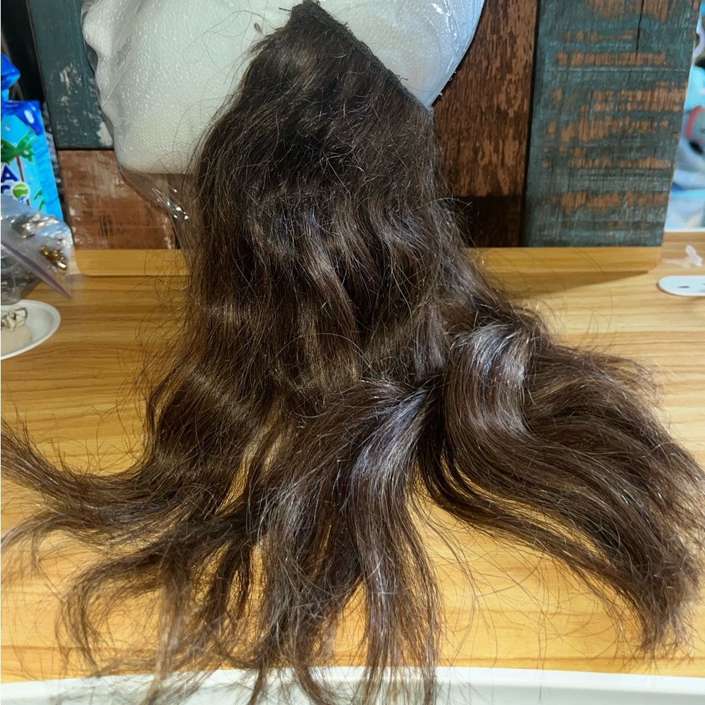 Luxurious real human Brown Hair halo Extension